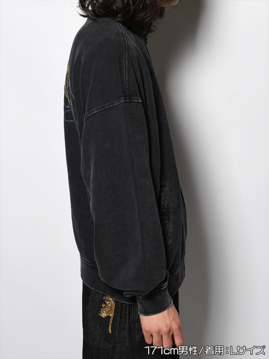 STAND ZIP SWEAT -BLACK-