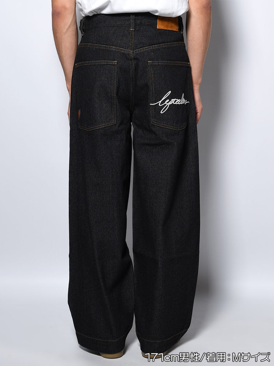 ONE WASH DENIM PANTS -BLACK-