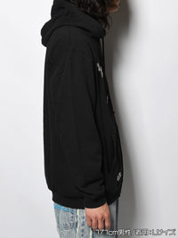 FLOWER ZIP PARKA -BLACK-
