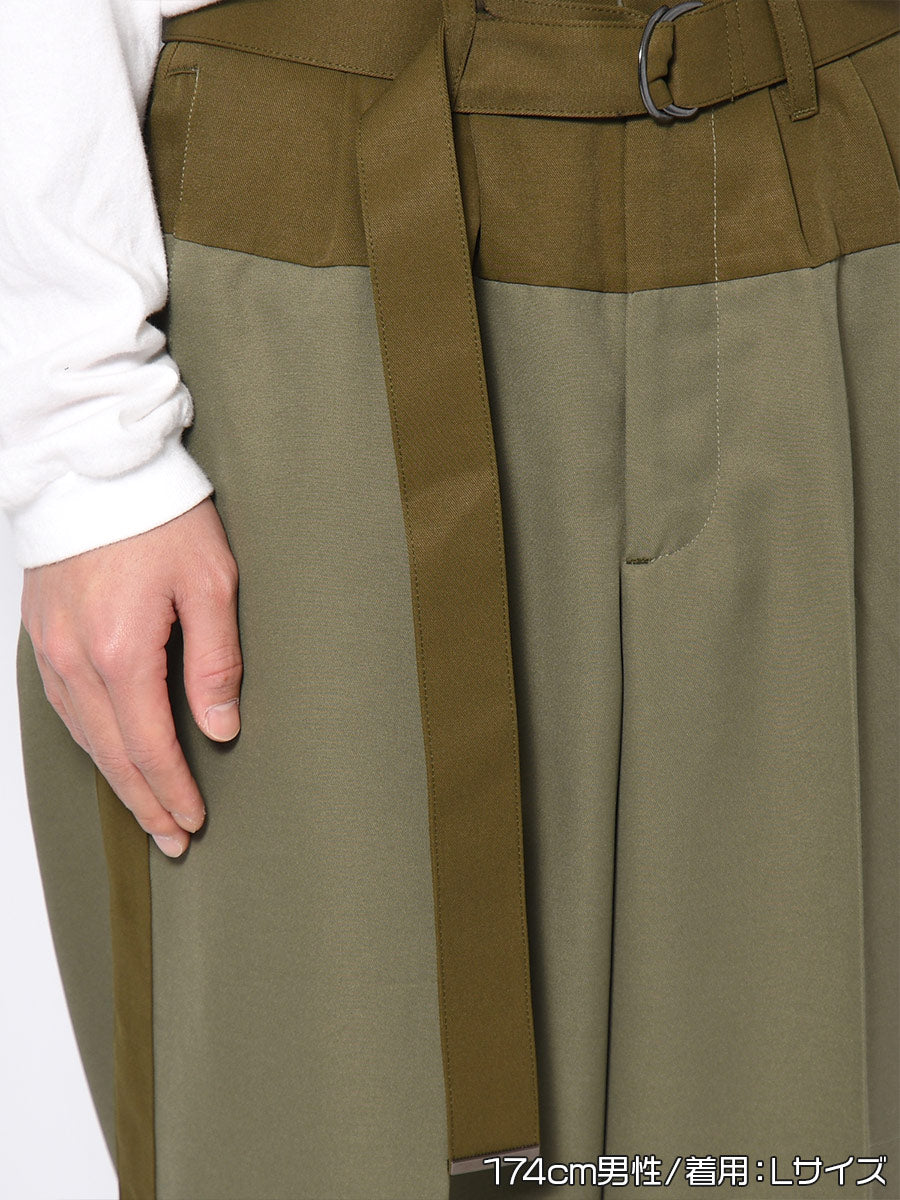 BELT TROUSERS -OLIVE-