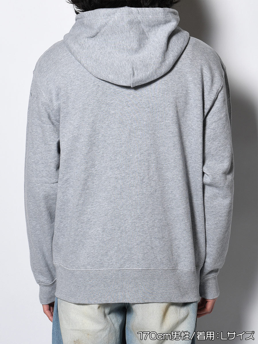 LEOPARD ZIP PARKA -HEATHER GREY-
