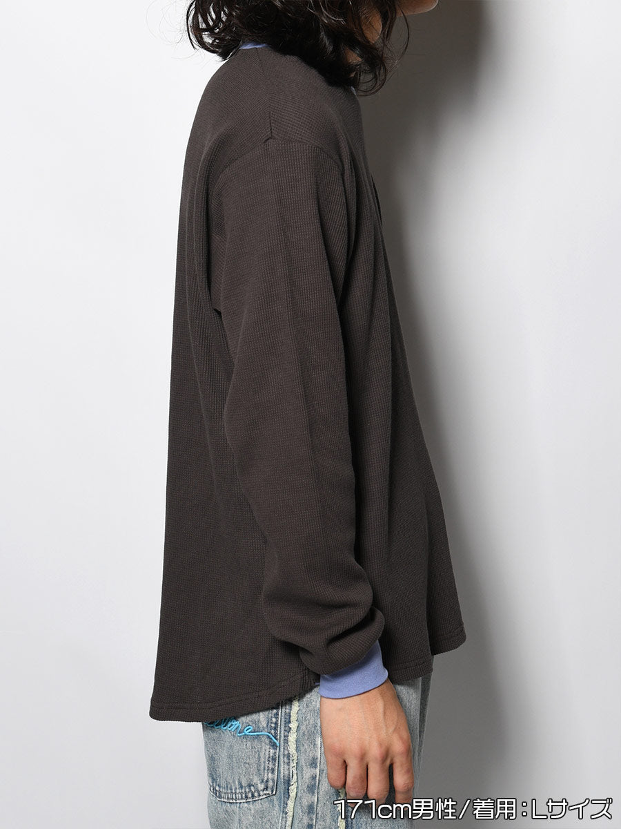 THERMAL RINGER LS TEE -CHARCOAL-