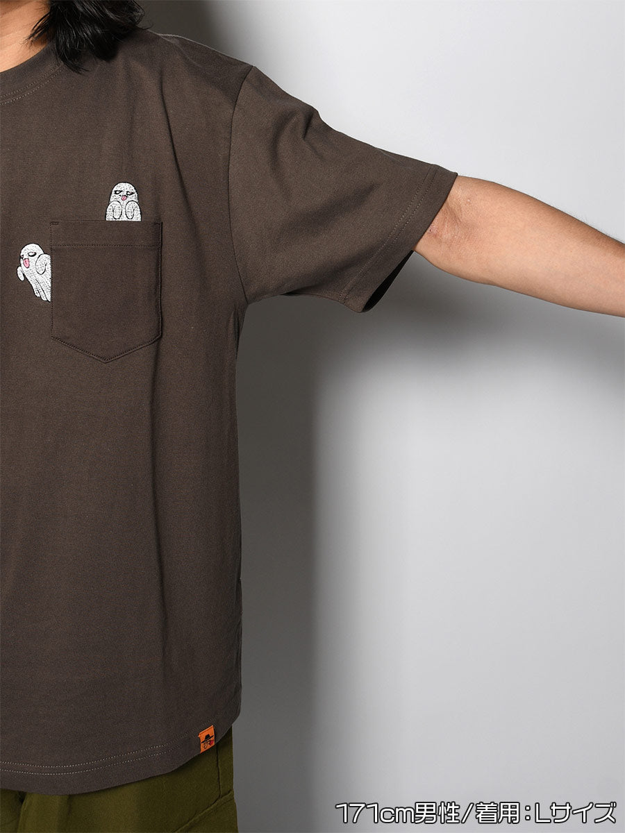 GHOST POCKET TEE -CHARCOAL-