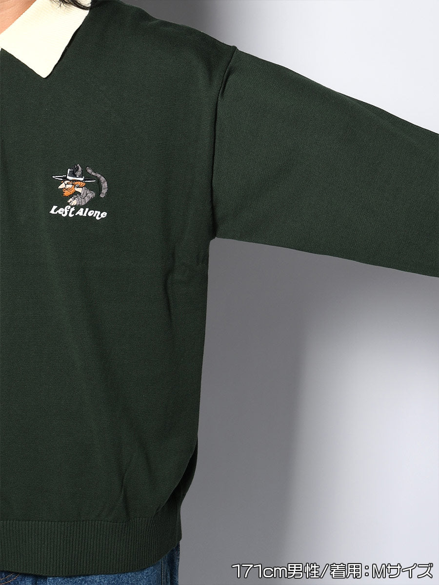 KNIT POLO -GREEN-