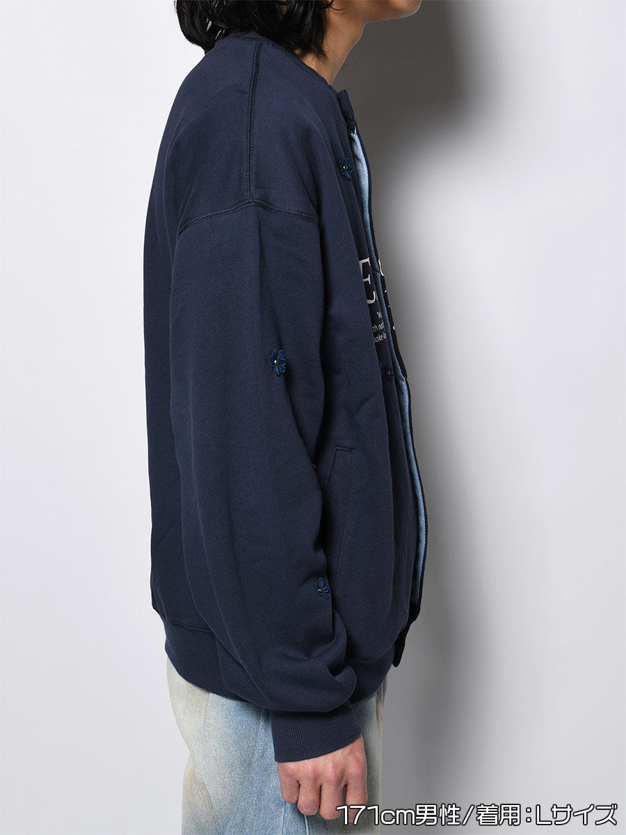 FLOWER GARDEN CARDIGAN -NAVY-