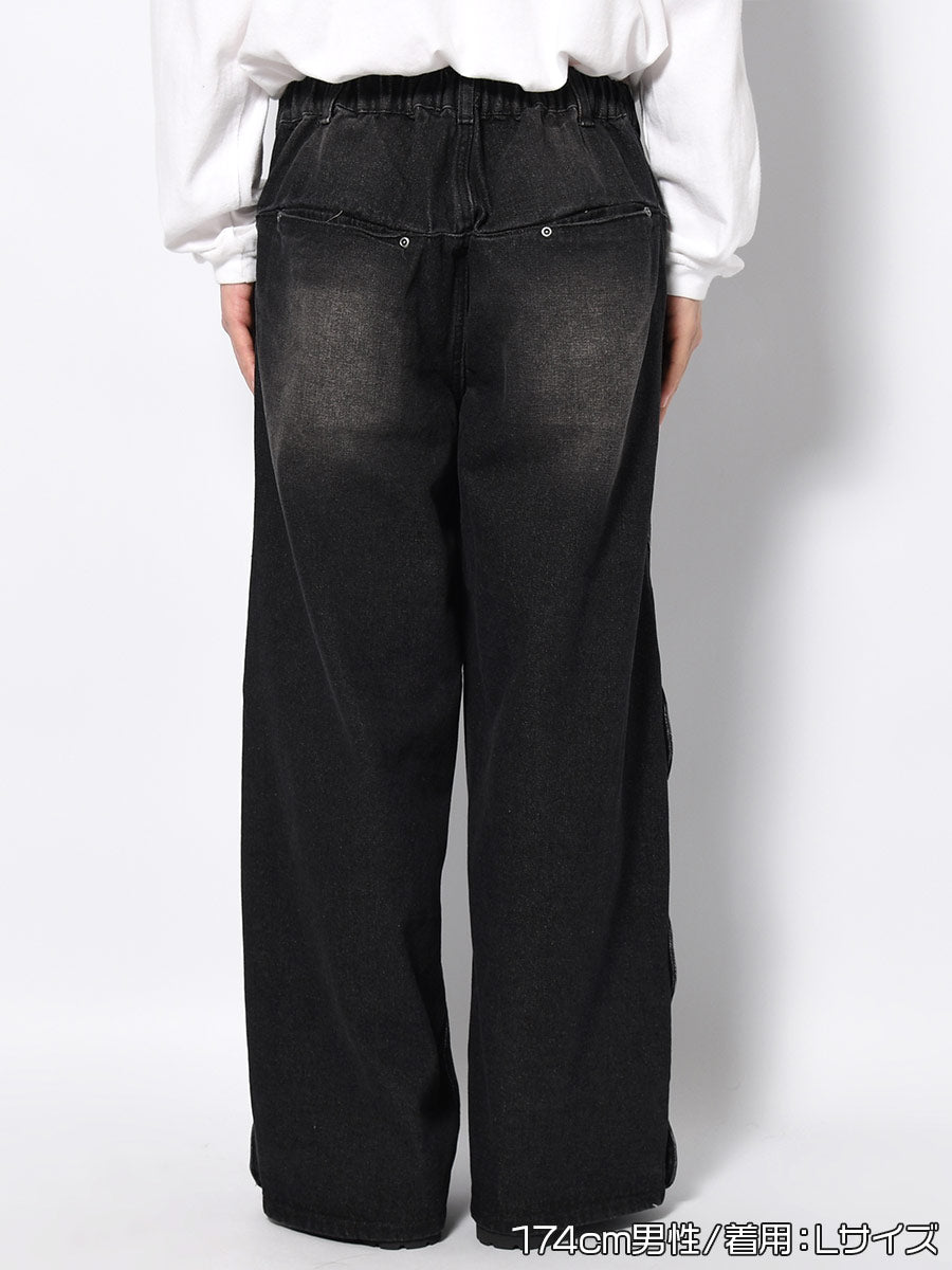 WAVE DENIM PANTS -BLACK-