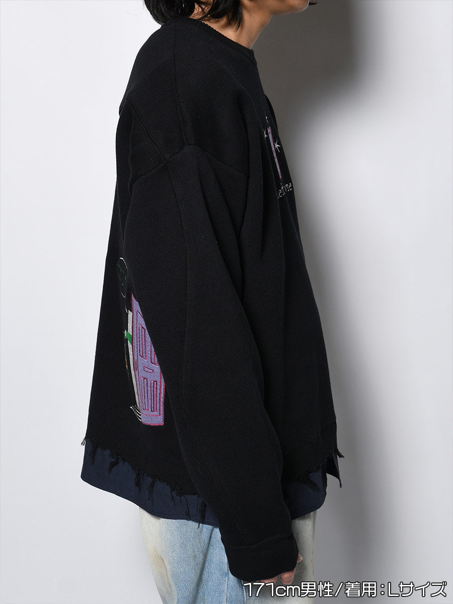CREW KNIT -BLACK-
