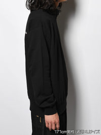 HALF ZIP SWEAT -BLACK-