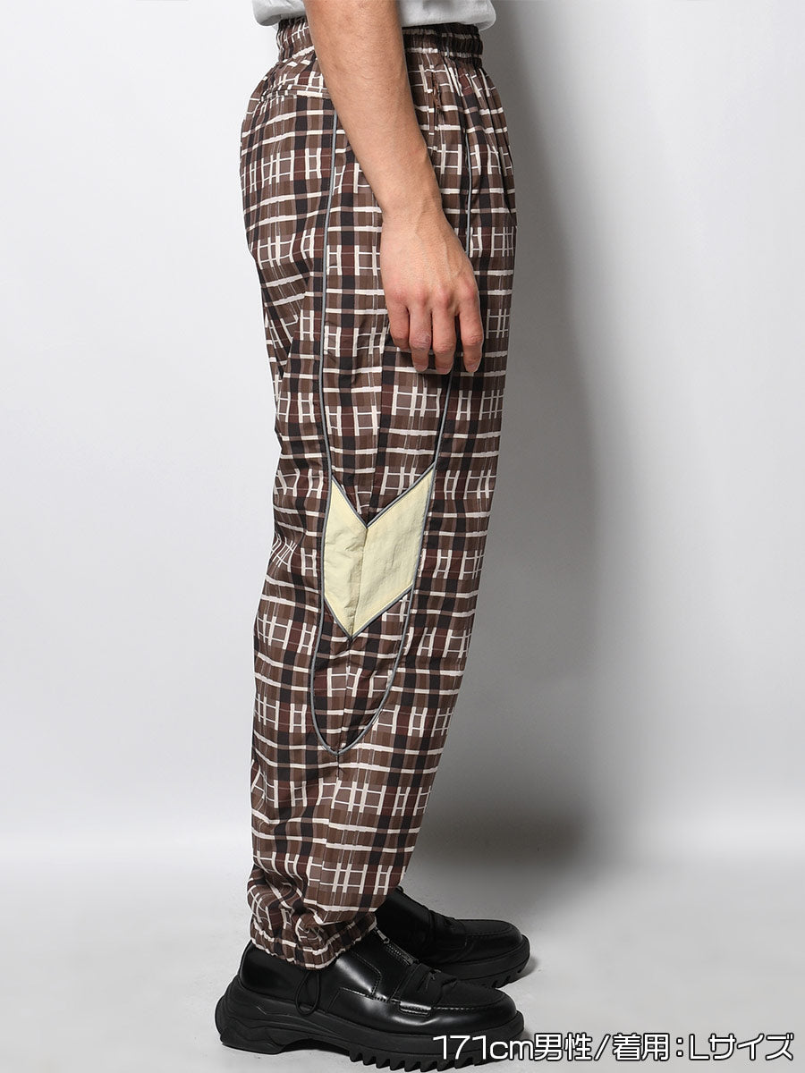 NYLON TRACK PANTS -CHECK-