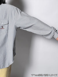 TIE STRIPE LS SHIRT -NAVY-