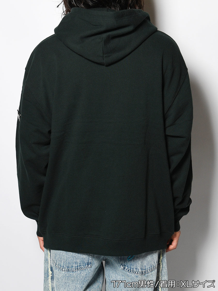 FLOWER ZIP PARKA -GREEN-