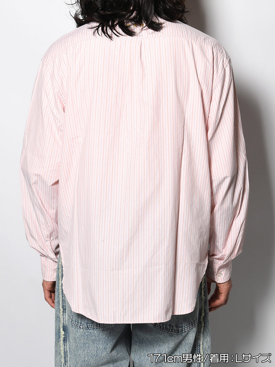 KNIT TIE LS SHIRT -STRIPE2(PINK)-