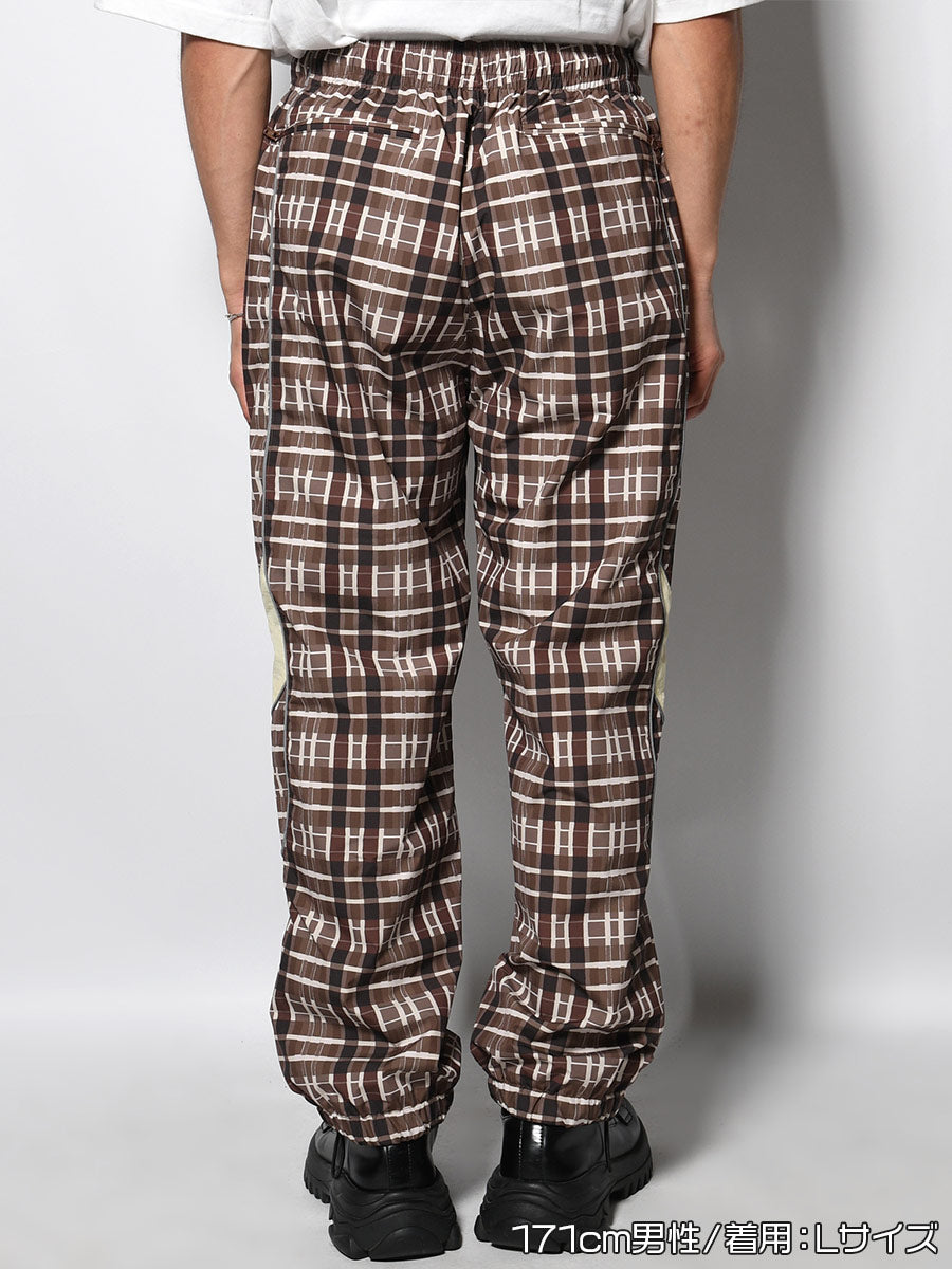 NYLON TRACK PANTS -CHECK-