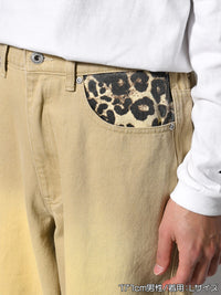 LEOPARD PAINT PANTS -BEIGE-