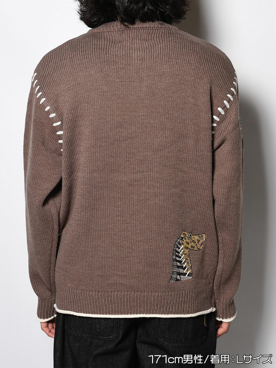 HENLEY STITCH KNIT -GREIGE-
