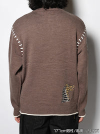 HENLEY STITCH KNIT -GREIGE-