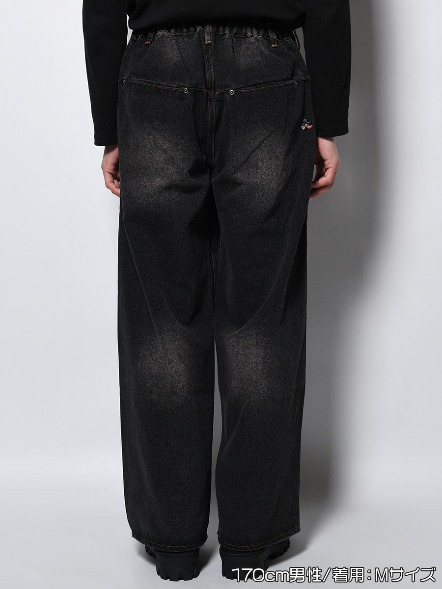 RAW WAVE DENIM PANTS -BLACK-
