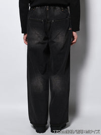 RAW WAVE DENIM PANTS -BLACK-