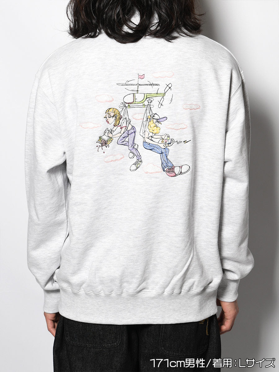 HALF ZIP SWEAT -ASH-