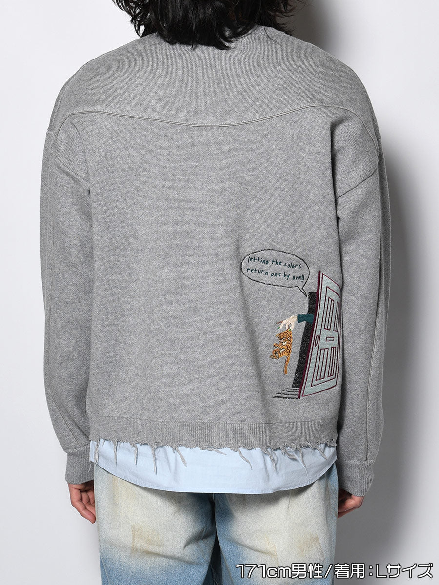 CREW KNIT -GREY-