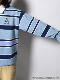 WIDE BORDER KNIT SH -LIGHT BLUE-