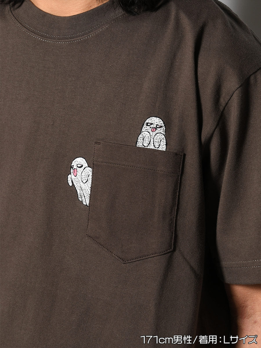 GHOST POCKET TEE -CHARCOAL-