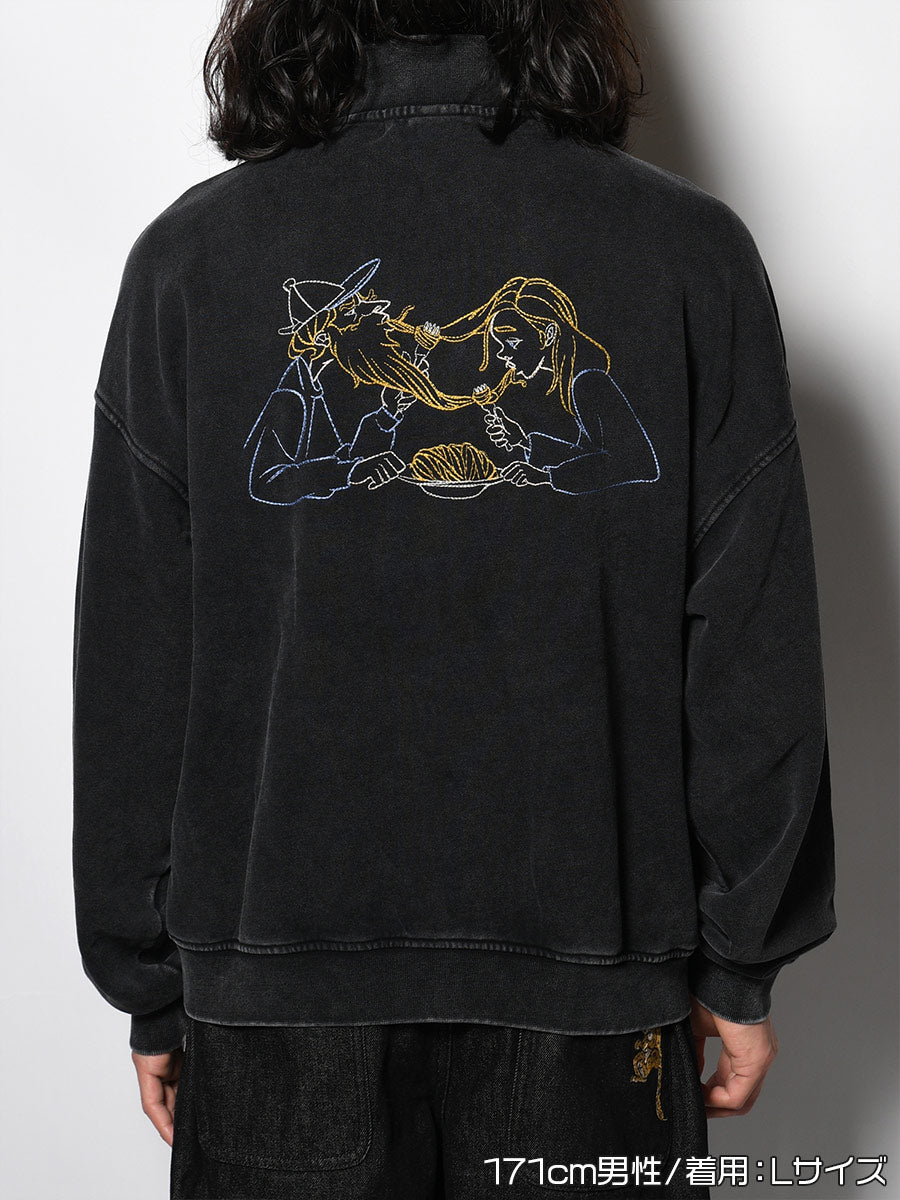 STAND ZIP SWEAT -BLACK-