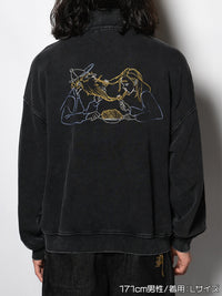 STAND ZIP SWEAT -BLACK-