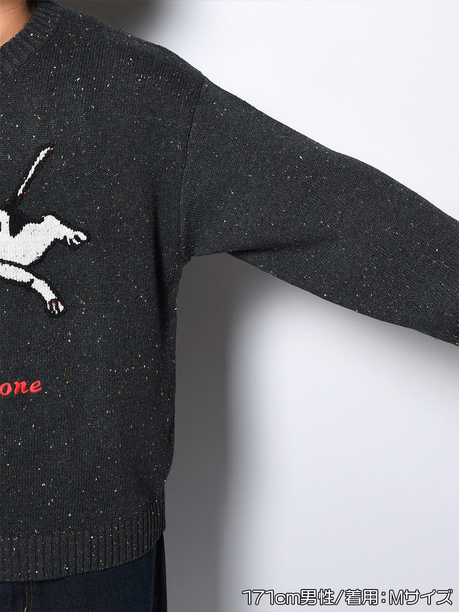 DOG KNIT -BLACK-
