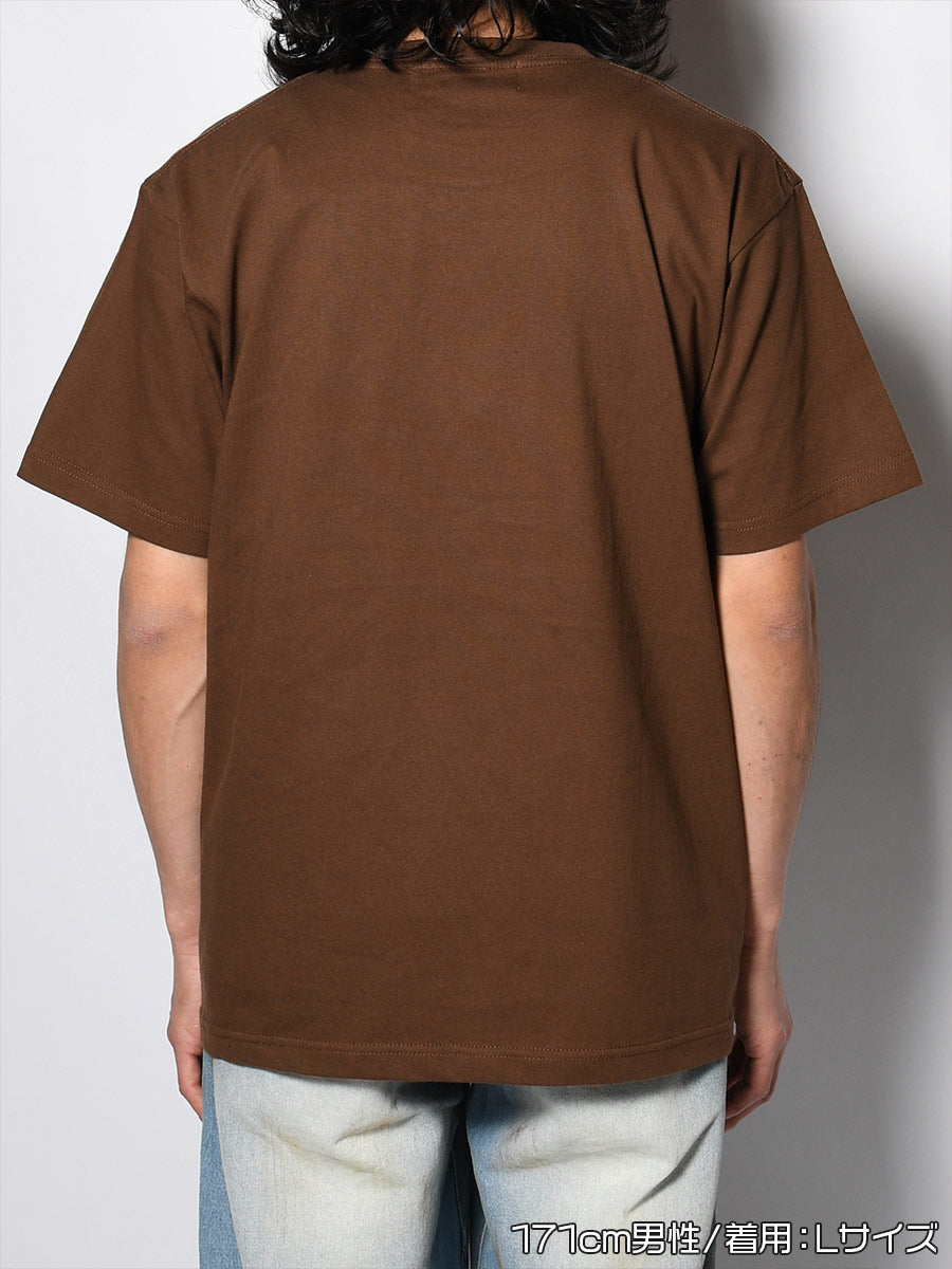 ICON FLOCKING SS TEE -BROWN-