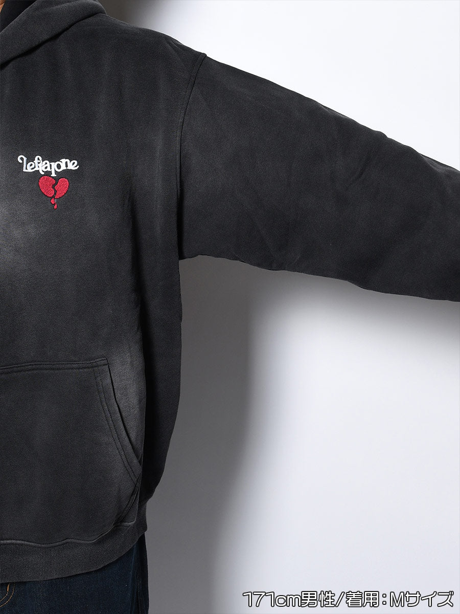 HEART ZIP PARKA -BLACK-