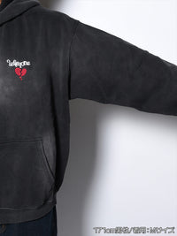 HEART ZIP PARKA -BLACK-