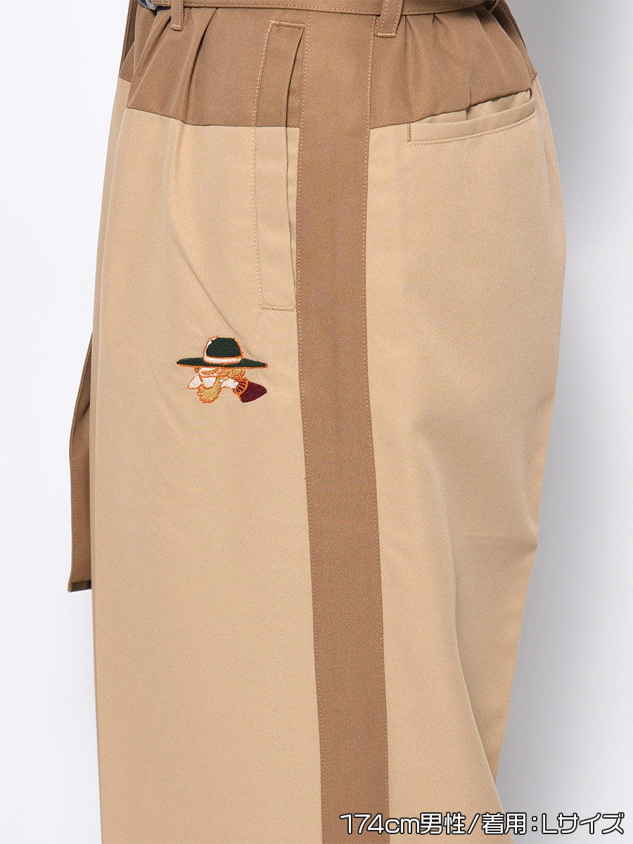 BELT TROUSERS -BEIGE-