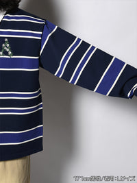 WIDE BORDER KNIT SH -NAVY-