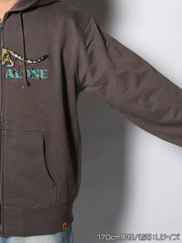 LEOPARD ZIP PARKA -CHARCOAL-