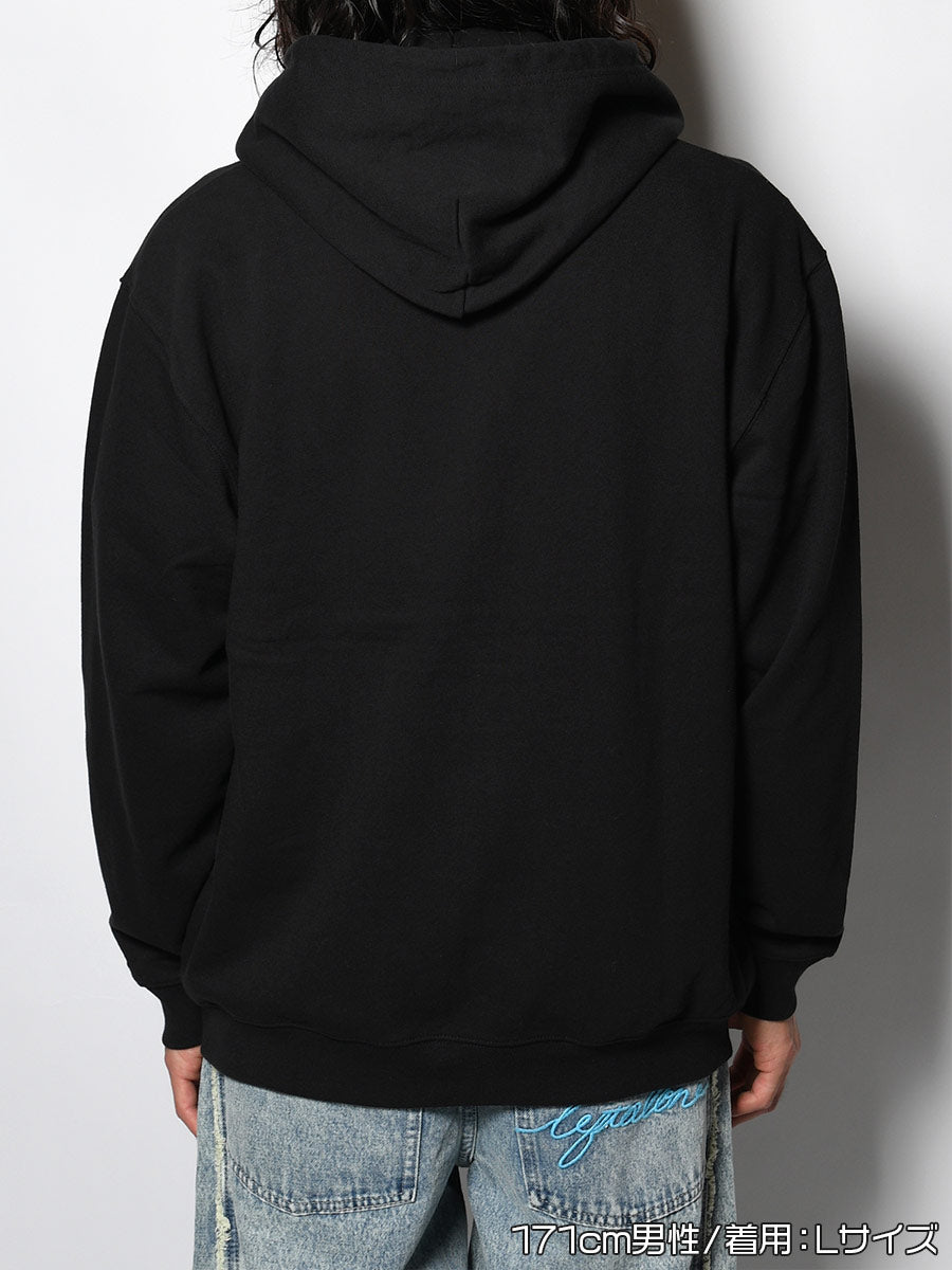 FLOWER ZIP PARKA -BLACK-
