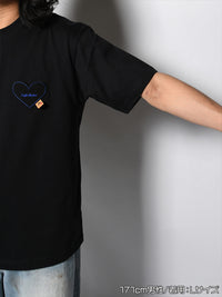 HEART POCKET TEE -BLACK-