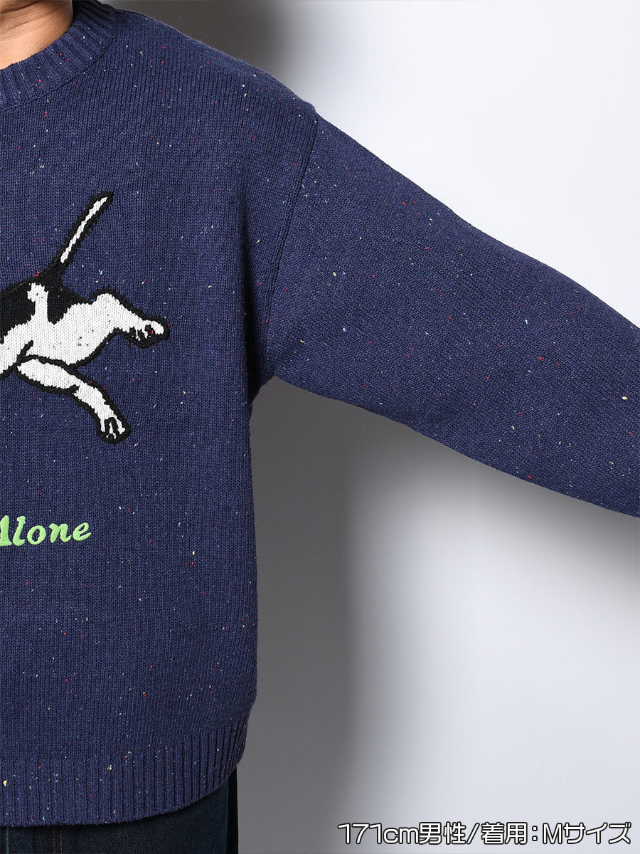 DOG KNIT -NAVY-