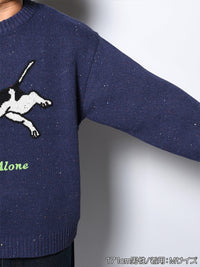 DOG KNIT -NAVY-