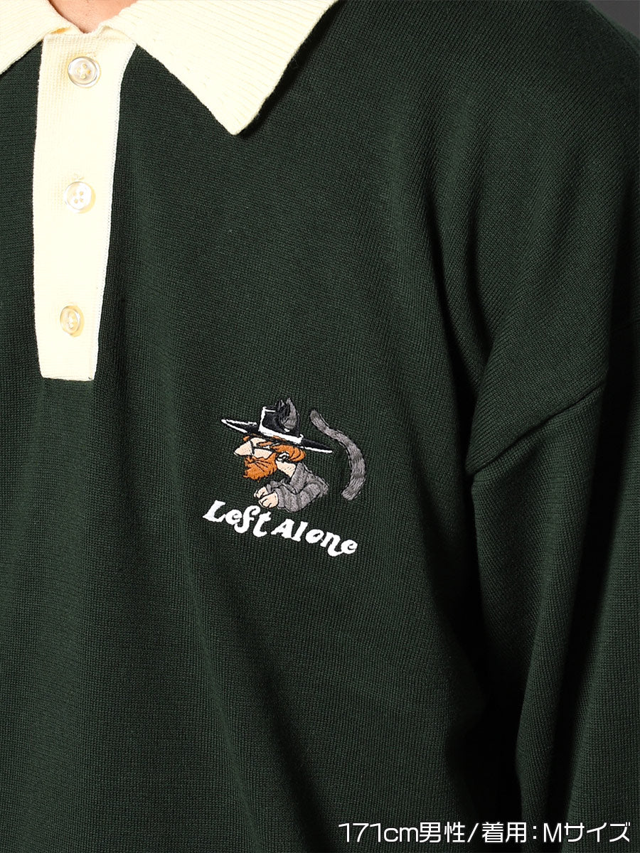 KNIT POLO -GREEN-