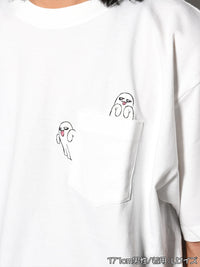 GHOST POCKET TEE -WHITE-