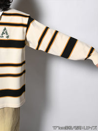 WIDE BORDER KNIT SH -IVORY-