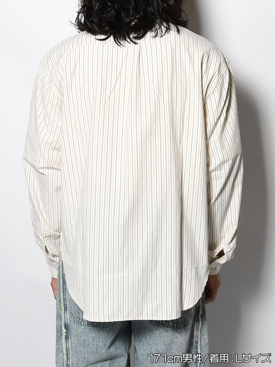 KNIT TIE LS SHIRT -STRIPE(IVORY)-