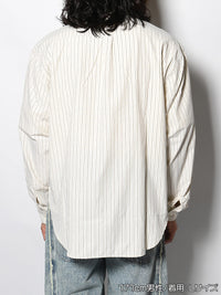 KNIT TIE LS SHIRT -STRIPE(IVORY)-