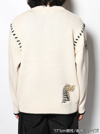 HENLEY STITCH KNIT -IVORY-