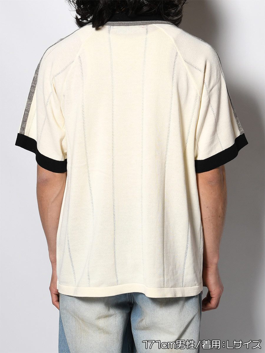 KNIT GAME SHIRT -OFF WHITE-