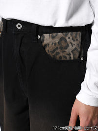 LEOPARD PAINT PANTS -BLACK-