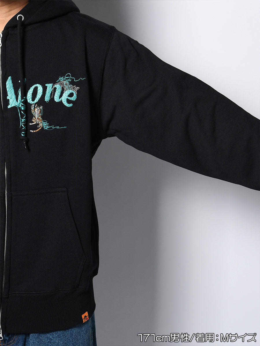 CAT ZIP PARKA -BLACK-