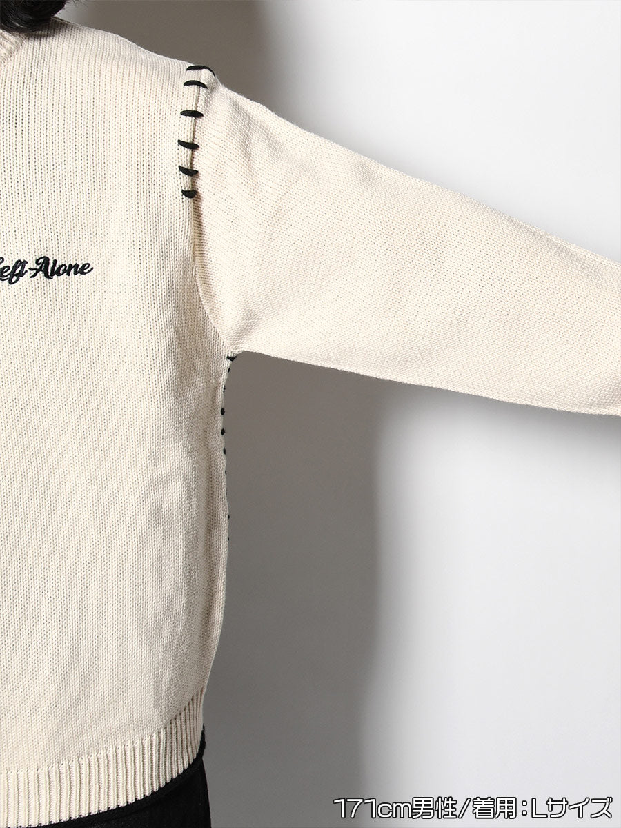 HENLEY STITCH KNIT -IVORY-
