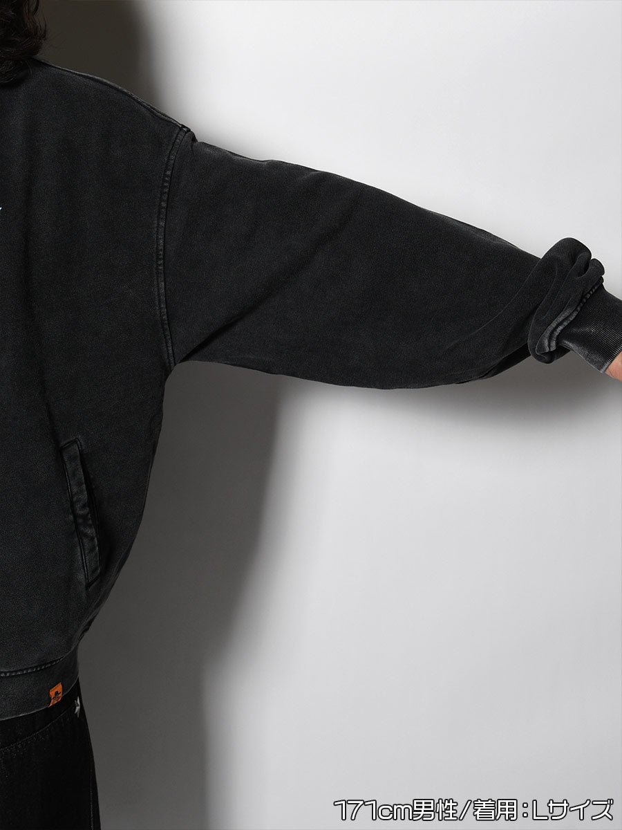 STAND ZIP SWEAT -BLACK-
